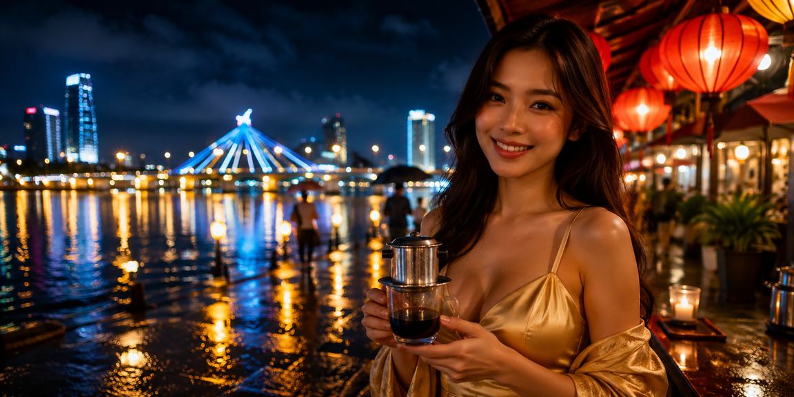 Khách hàng VIP thưởng thức cà phê tại Đà Nẵng trong lúc theo dõi kết quả jackpot và bonus